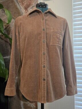 Retro Indie Cotton Corduroy Button Up Shacket
